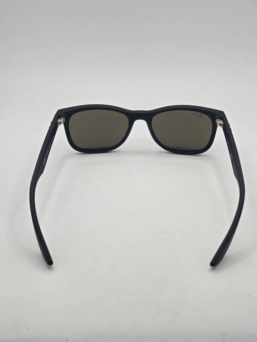 Rsy Ban Jr. Classic Black Frame Sunglasses with Blue Mirror Lenses